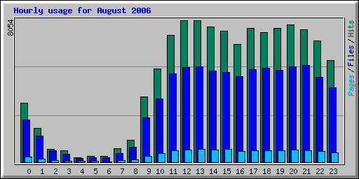 Hourly usage for August 2006